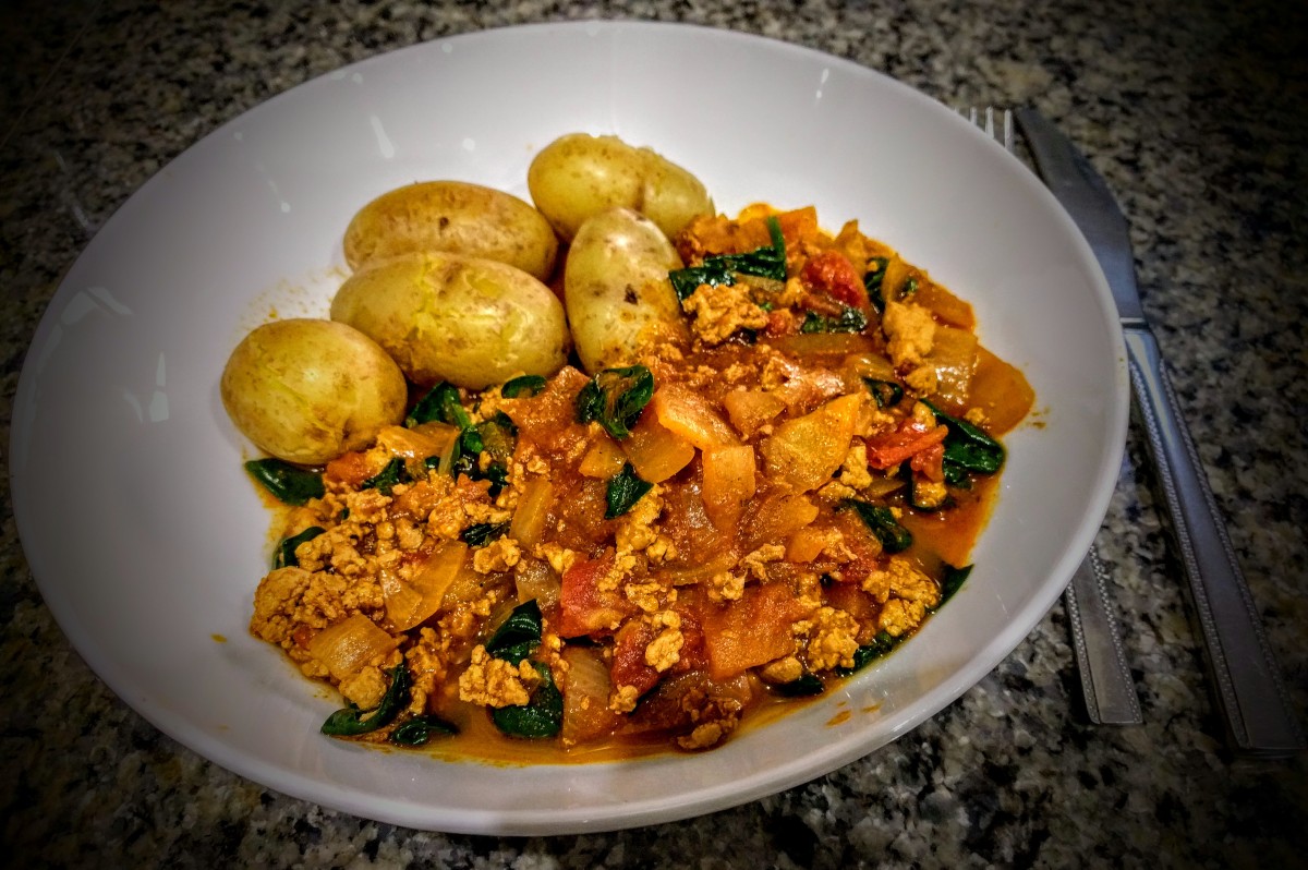 Turkey Madras with Potatoes and Spinach 5
