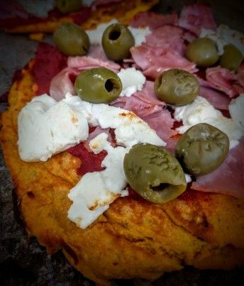 Feta, Ham and Olive Sweet Potato Pizza Pancakes 2